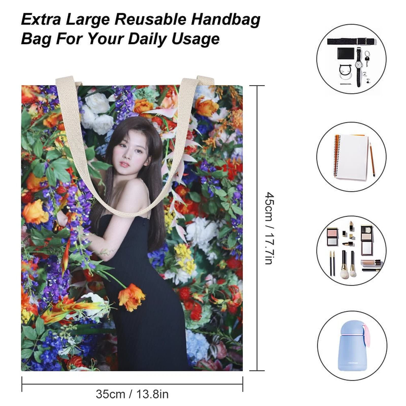 Amazon.co.jp: TWICE サナ トートバッグ ハンドバッグ キャンバス